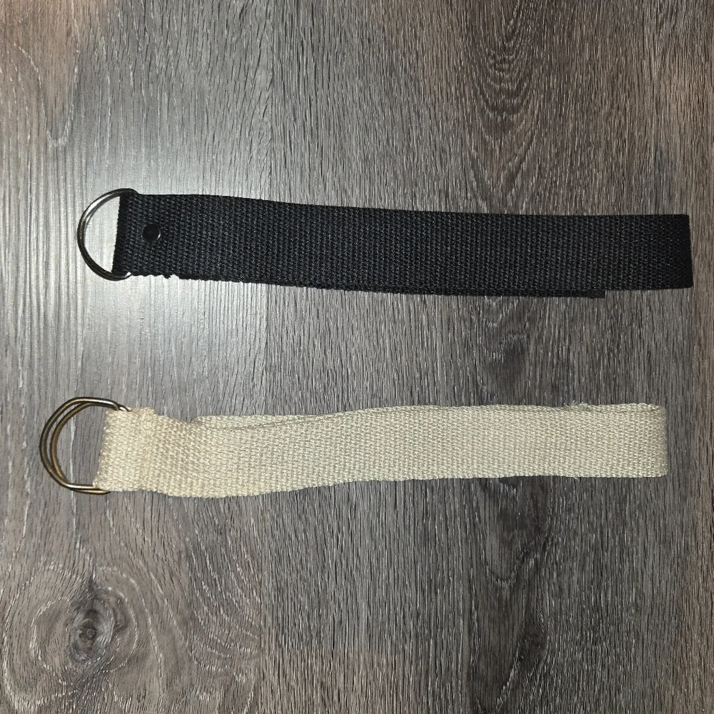 Canvas Belt Bundle, Black and Cream Belt Bundle
